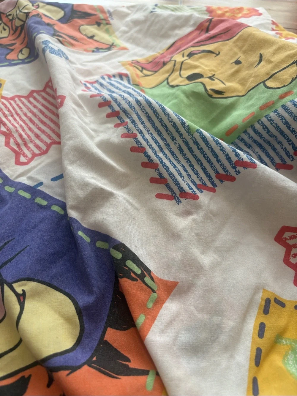 Vintage Disney Winnie the Pooh and Tigger Cotton Twin Fitted Bed Sheet